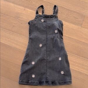 Abercrombie Stylish Black Kids Dress with Floral Embroidery